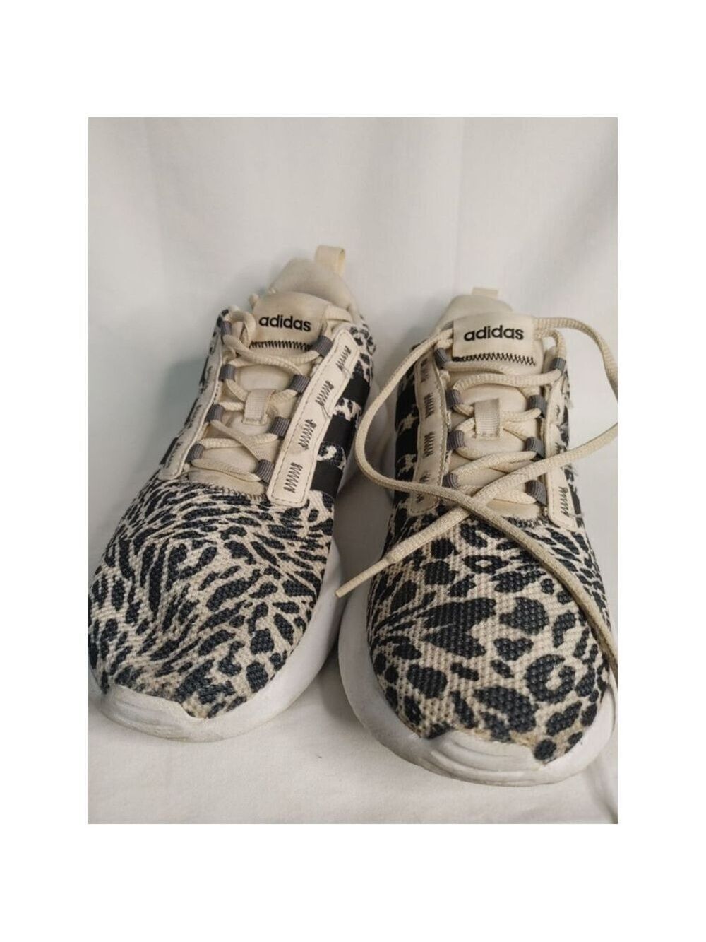 Women's Adidas Athletic GZ4681 Racer Shoes 5.5 Beige Black Leopard Print - Picture 6 of 11